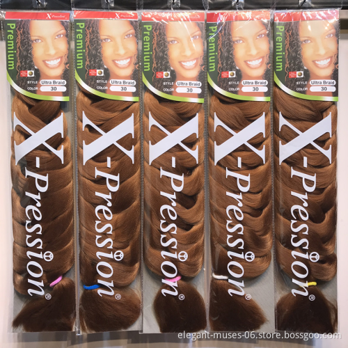 Synthetic wholesale 82 inch braiding  jumbo ombre hair extensions x pression prestretched braiding hair expression extension